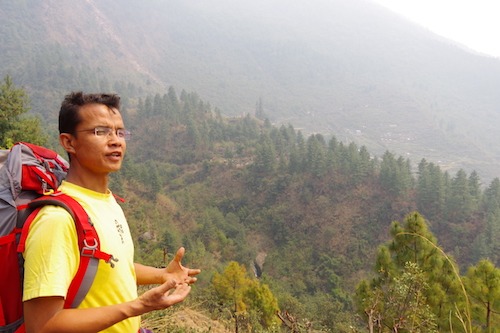  Our guide Tsering Sherpa, who grew up in the Langtang village of Briddam, tells us about his homeland.